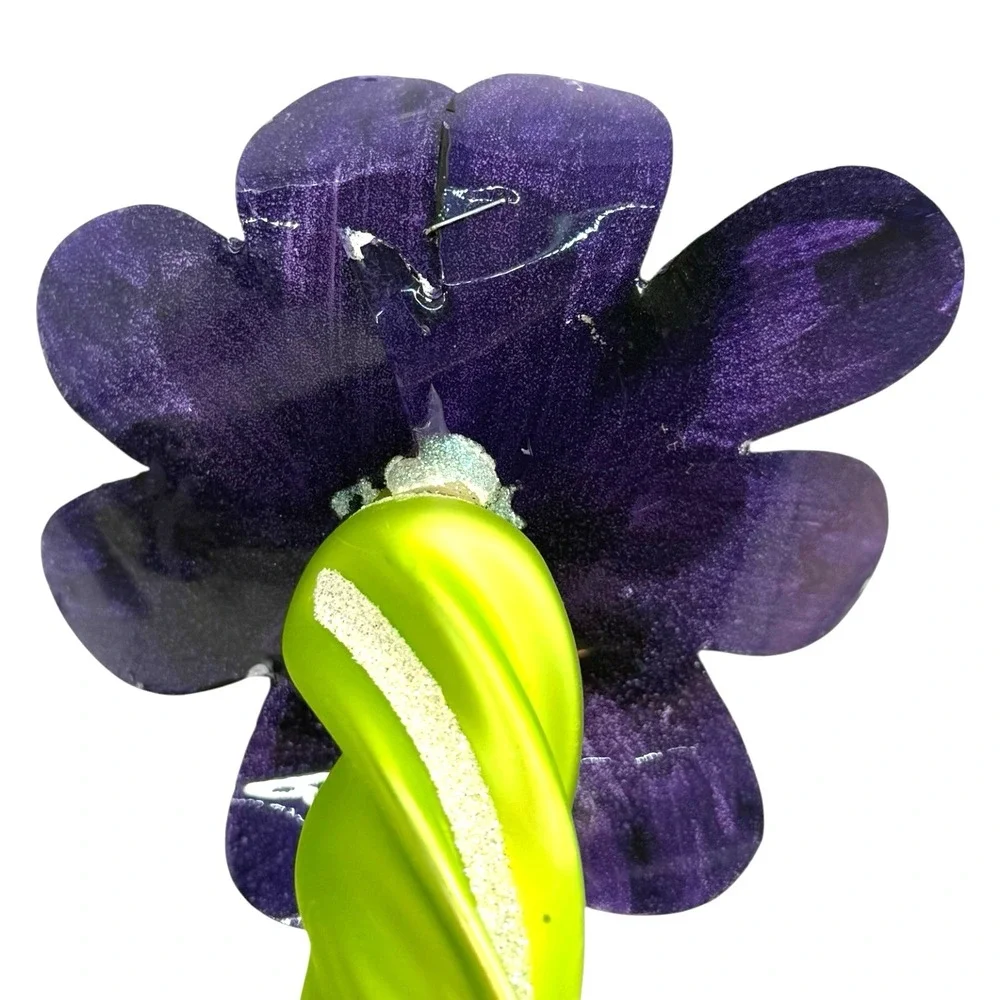 Laved Italy Blown Glass Anthropomorphic Flower 2003 Xmas Ornament Neiman‎ Marcus